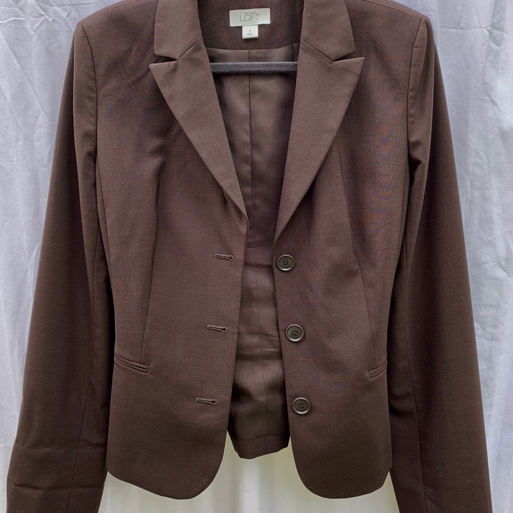 🦉Ann Taylor Loft Brown Blazer | Lined Work Blazer - Picture 6 of 8